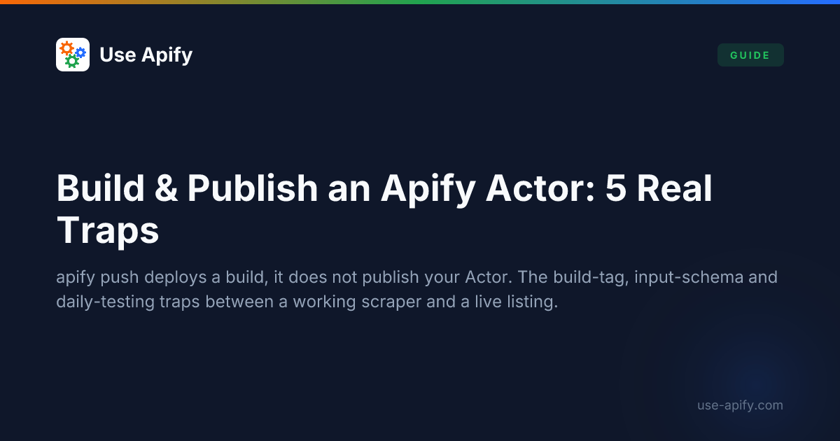 apify ️ python: releasing a python sdk for actors... How to Build & Publish Your First Apify Actor (2026) | Use Apify