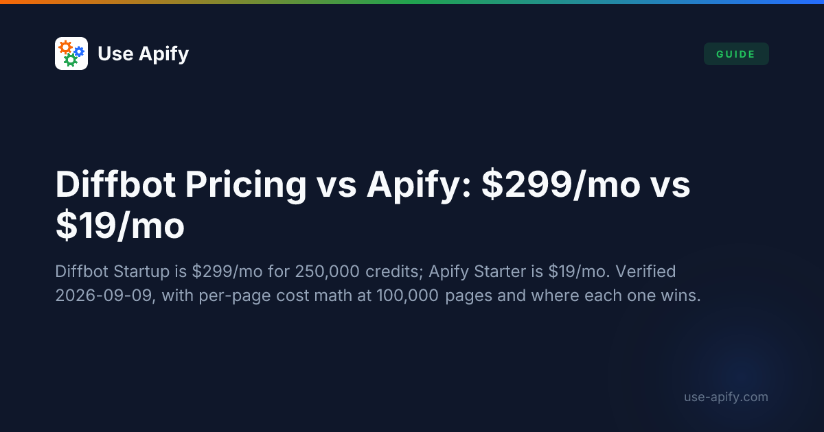 Apify vs Diffbot (2026): Platform vs AI-Powered Extraction | Use Apify