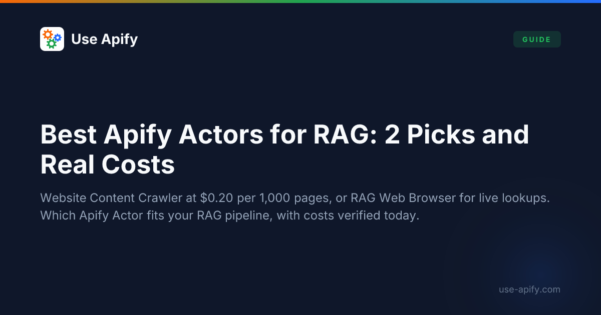 apify ️ python: releasing a python sdk for actors... Best Apify Actors for AI & RAG Data Collection (2026) | Use Apify