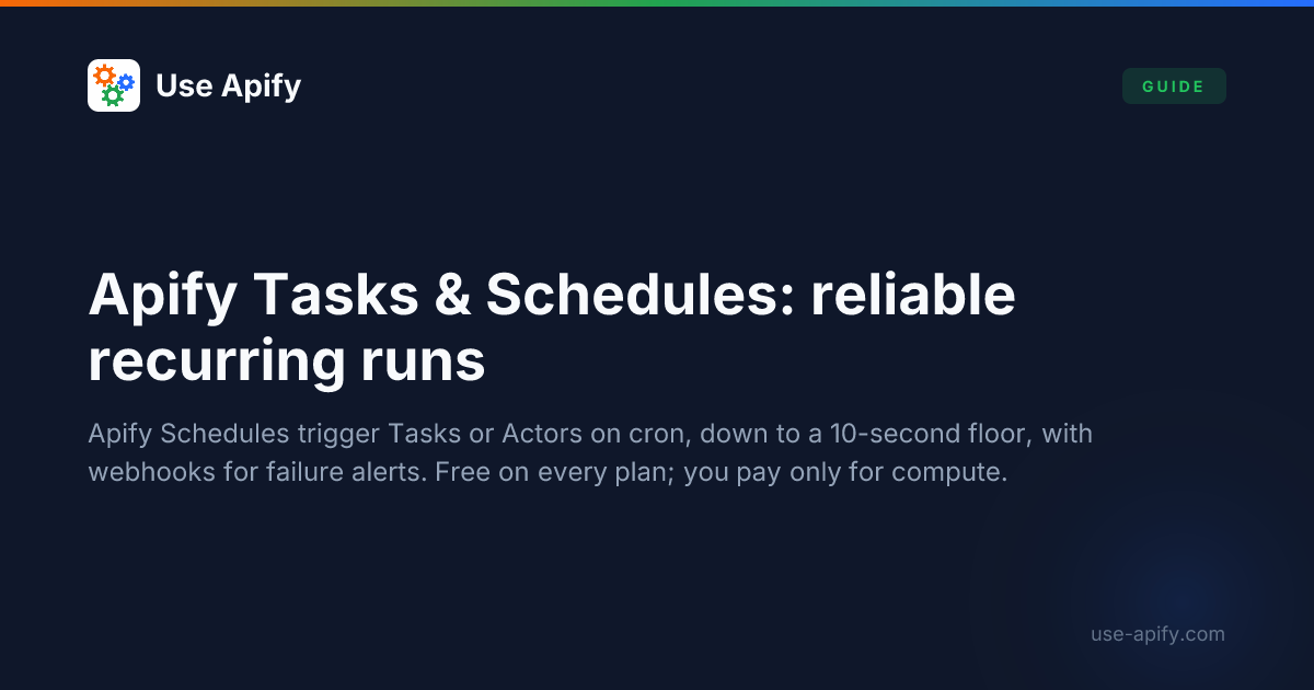 Apify Tasks & Schedules: automate Actor runs | Use Apify